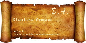 Dianiska Armand névjegykártya